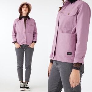 Vans Drill Chore Button-up Denim Jacket Purple Corduroy Collar Preppy Small
